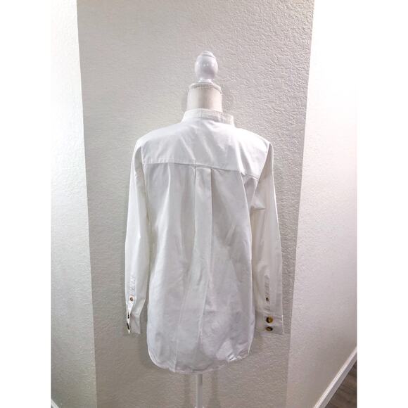 Tibi Asymmetrical Cotton Button Up Shirt - Picture 5 of 11